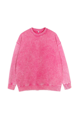 Unisex Fall Washed Vintage Drop Shoulder Relaxed Pullover