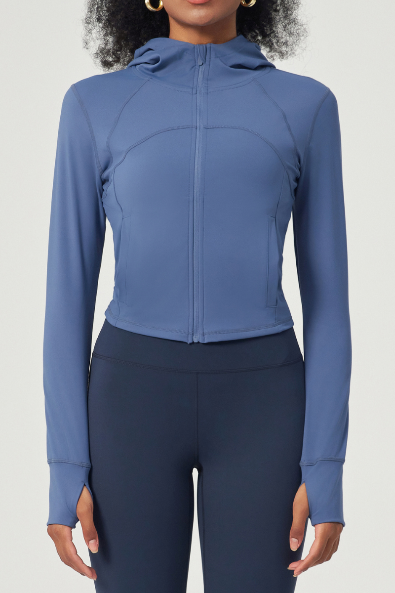 Women's Butter-Soft Hooded Cropped Yoga Jacket