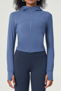 Women's Butter-Soft Hooded Cropped Yoga Jacket