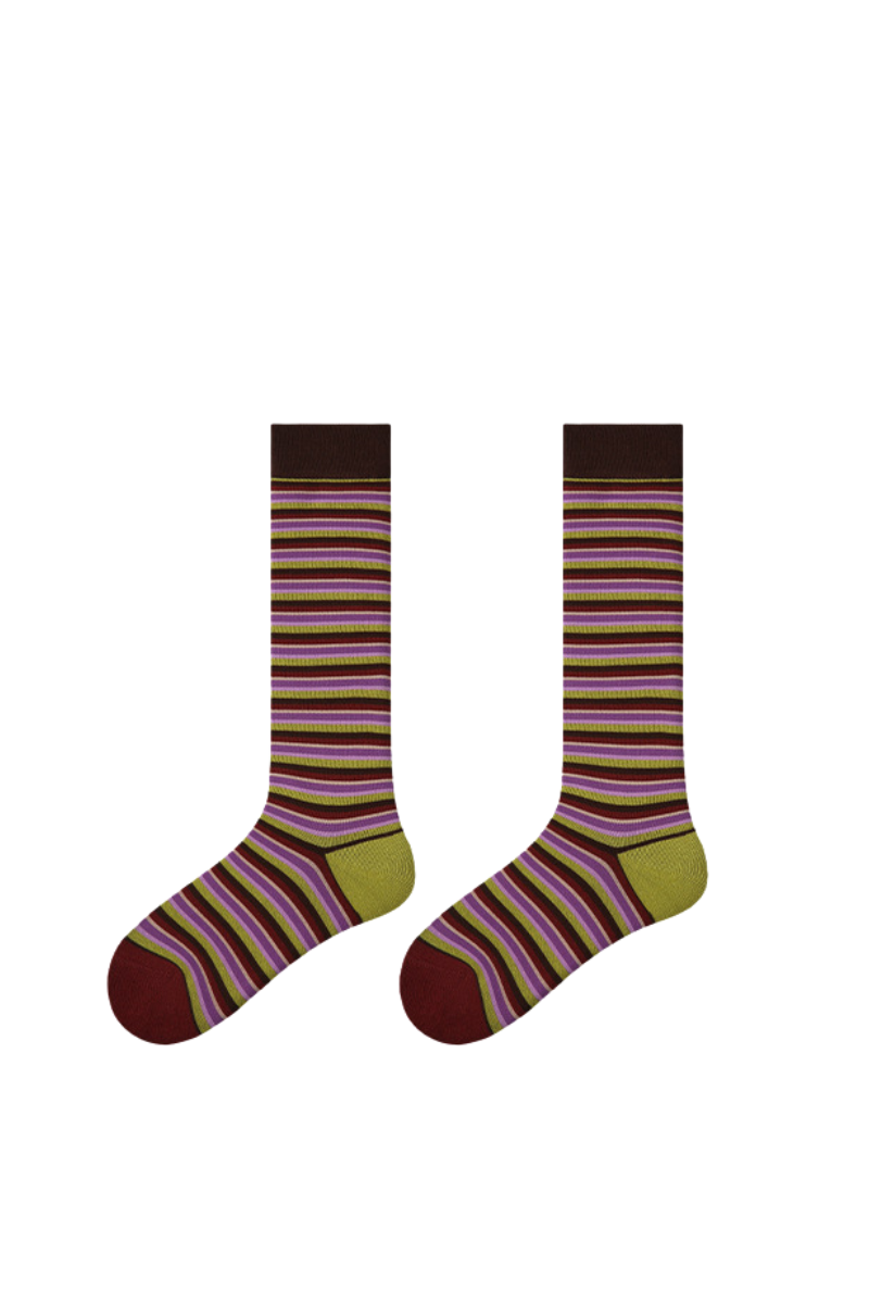 Women's Y2K Retro Color Stripe Soft Slouch Crew Socks