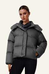 Women's Cropped Hooded Cotton Jacket