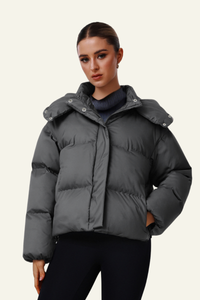 Women's Cropped Hooded Cotton Jacket