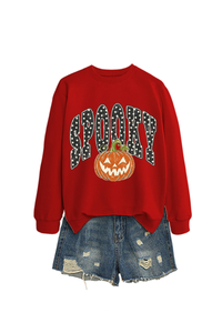 Women's Fall Pumpkin Polka Dot Halloween Multi‑Color Pullover