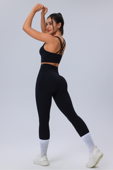 Women's Crisscross Back Sports Bra & Butt-Lifting Yoga Leggings Set