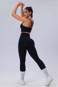 Women's Crisscross Back Sports Bra & Butt-Lifting Yoga Leggings Set