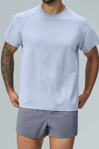 Men's Raglan Sleeve Quick Dry Sports Short Sleeve T-Shirt