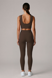 Women’s Double Strap Bra And Side Mesh Leggings Yoga Sets