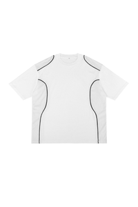 Men Summer Mesh Splice Contrast Stitch Oversized Cotton Tee