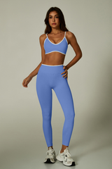 Women's Seamless Set:V-neck Bra And High Waist Leggings