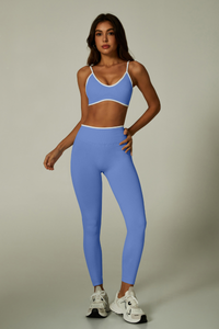 Women's Seamless Set:V-neck Bra And High Waist Leggings