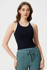 Women Sleeveless With Chest Pad Shock Slim Thin Yoga Fitness Exercise Tank Tops