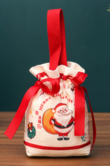 Christmas Canvas Gift Bag For Xmas Eve Apple Candy Wrapping