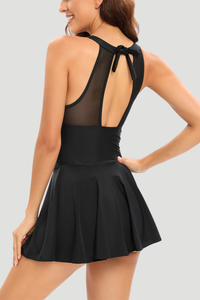 Women's Halter Dress - Solid Sleeveless Quick Dry Backless