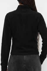 Women's Fall Half-High Neck Finger Cuffs Slim Fit Jackets