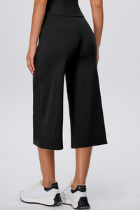 Women's No Front Seam Wide-Leg Cropped Yoga Pants
