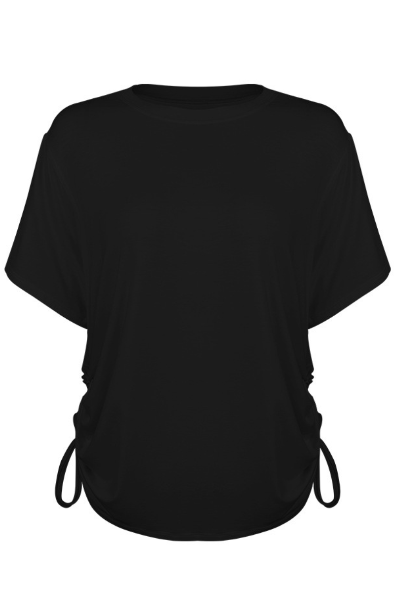 Crinkled short-sleeved T-shirt