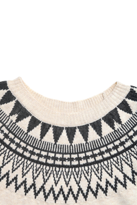 Geometric pattern knitted sweater