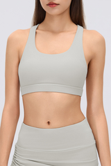 Women's Racerback Mesh Cutout High Support Sports Bra