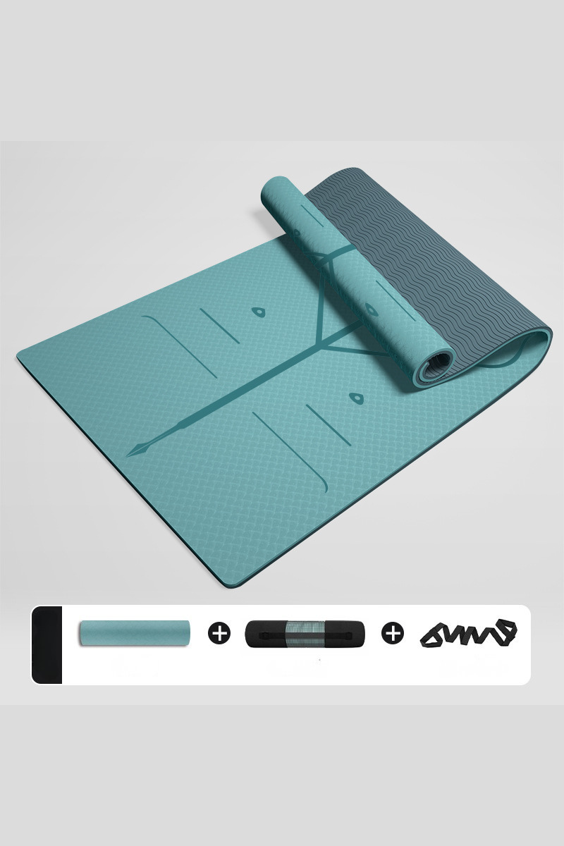 Unisex TPE Non Slip Alignment Yoga Mat Set - 3pcs Multicolor