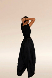 Women's high waist wide curved trousers casual pants