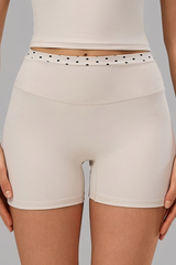 Women's Polka Dot High Waist No Front Line Workout Shorts
