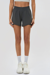 Women's 2-in-1 Shorts - Quick-Dry Drawstring Yoga Pants