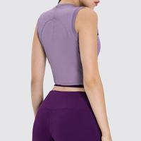 Women's Soft Yoga Top - Drawstring Ruched Slim Fit Tank