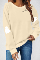 Women's Fall Halloween Gift Ghost Print Sweatshirt
