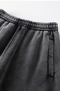 Men/Women Unisex Wax-Dye Washed Fleece Jogger Pants