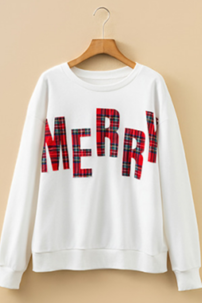 Women's Fall/Winter Christmas MERRY Letter Sweatshirt