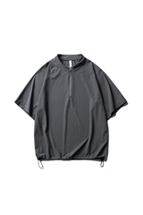 Unisex Lightweight Half Zip Stand Collar Quick Dry T-shirt