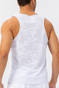 Men's Breathable Sleeveless Mesh Panel Athletic Tank Top