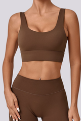 Women's U-neck Wide Straps Backless Sports Yoga Bra