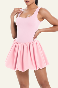 Women's Athletic U-neck One-piece Flower Bud Style Dress