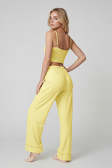 Women's Faux Two-Piece Strap Tank Top And Wide-Leg Pants Set
