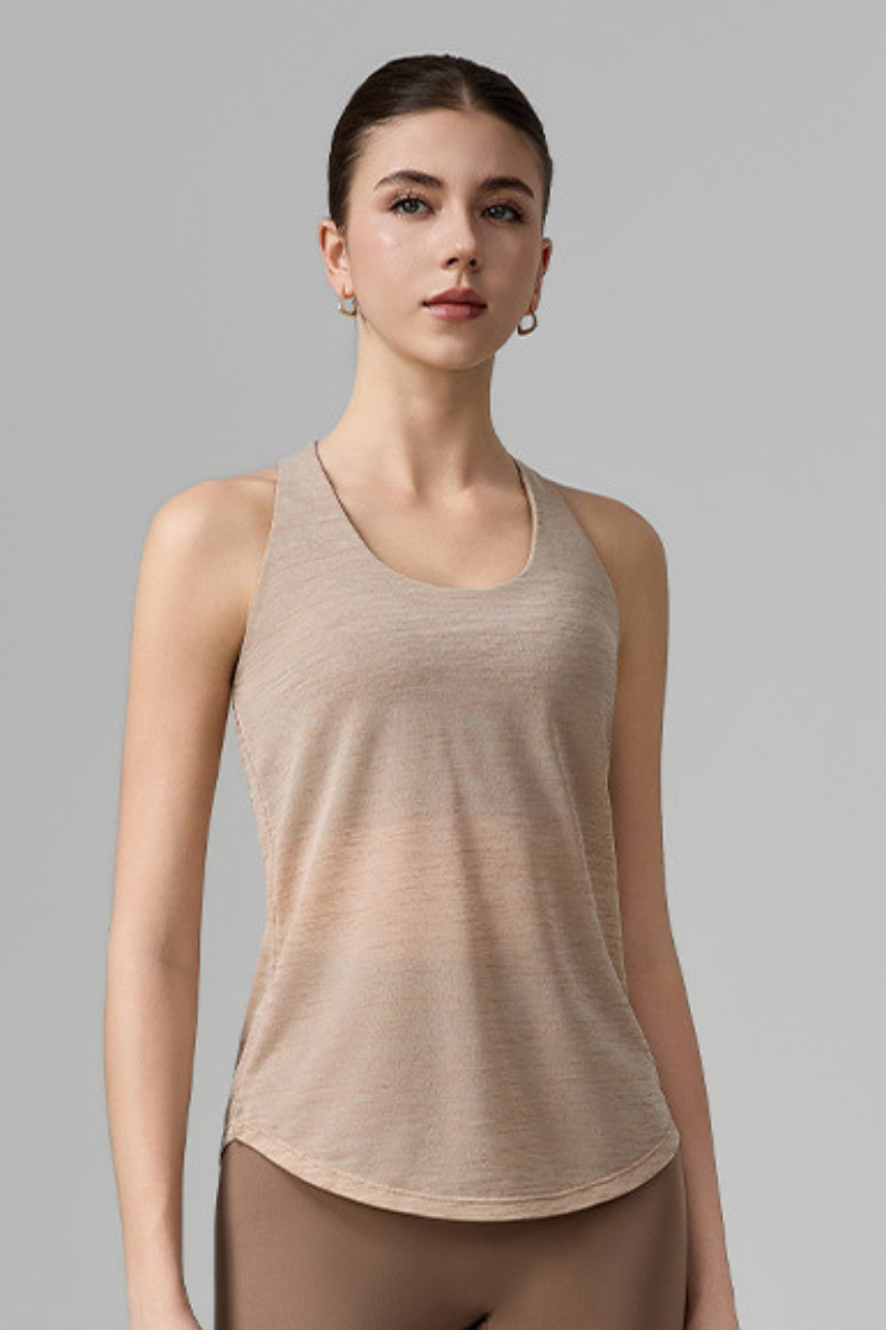 Women's Two-in-One Halterneck Cross Back Sports Tank Top