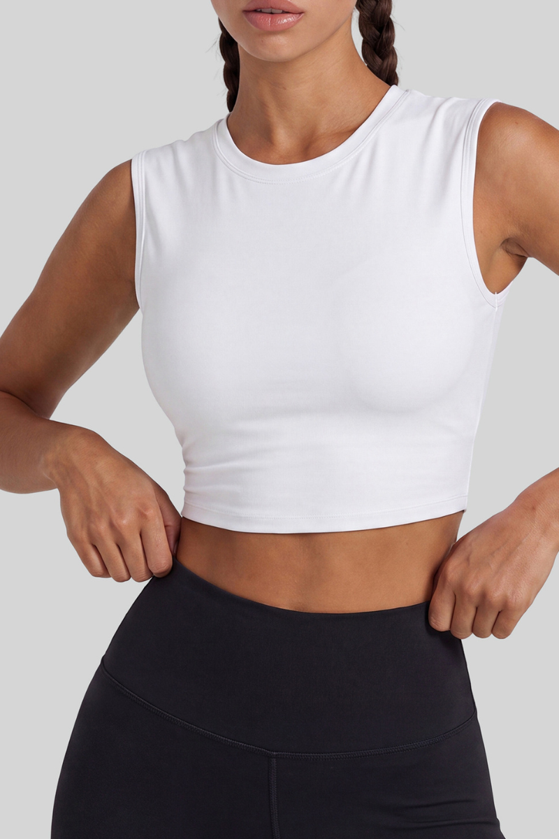 Women's Twist Cut‑Out Back Sleeveless Padded Sports Tank Top