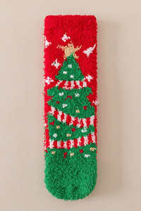 Unisex Christmas Gift Cute Print Holiday Coral Fleece Socks