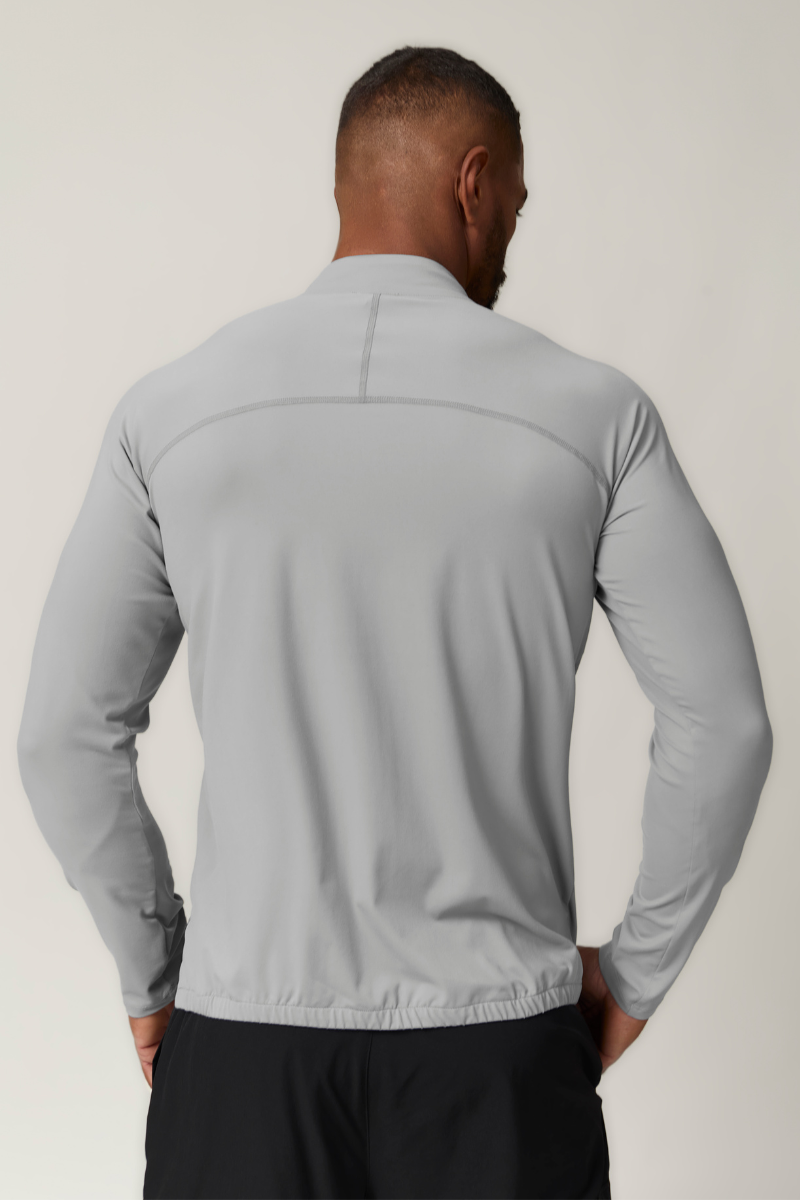 Men's Full Zipper Pocket Solid Fitness Sport Jacket