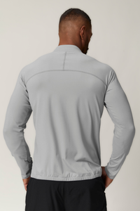 Men's Full Zipper Pocket Solid Fitness Sport Jacket