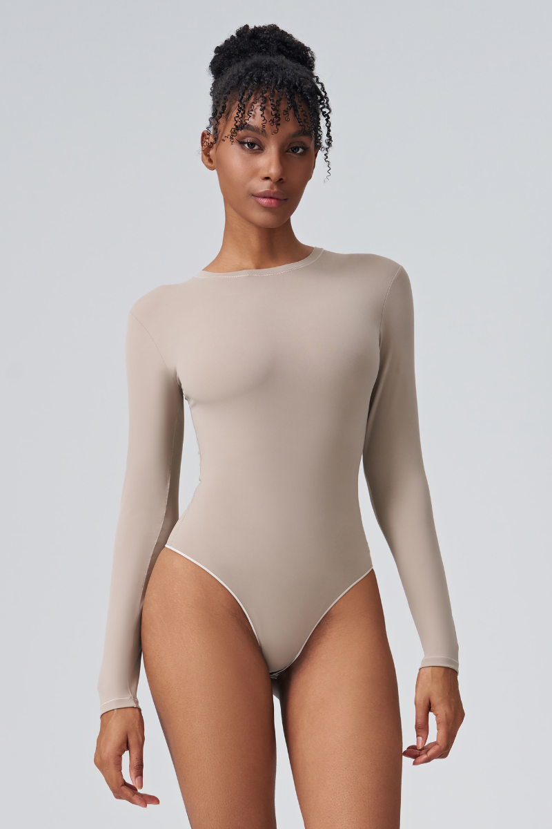 Women's Round Neck Slim Sculpying Long Sleeve Bodysuit