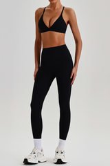 Women's Yoga Sets:Triangle Cup Bra & No Front Seam Leggings