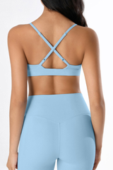 Women's Deep V Adjustable Crisscross Back Sports Yoga Bra