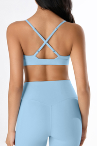 Women's Deep V Adjustable Crisscross Back Sports Yoga Bra
