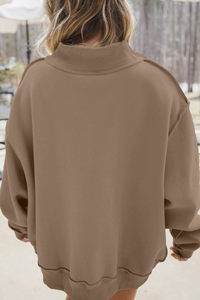 Women's Fall Applique Logo Oversized Mock Neck Sweatshirt