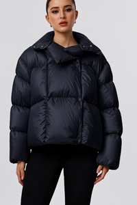 Women's bread-style hooded cotton jacket.