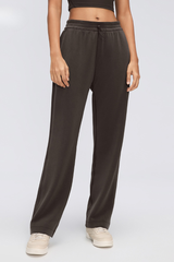 Women's Air Layer Elastic Toggle Wide Leg Athletic Pants