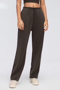 Women's Air Layer Elastic Toggle Wide Leg Athletic Pants