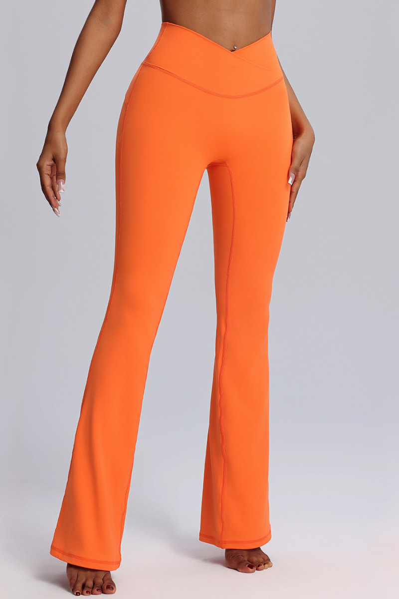 Women's High-waist Crisscrossed Waistband Yoga Flarepants
