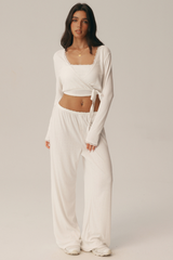 Women's 3 Piece Set: Bra & Long Sleeve Top & Casual Pants